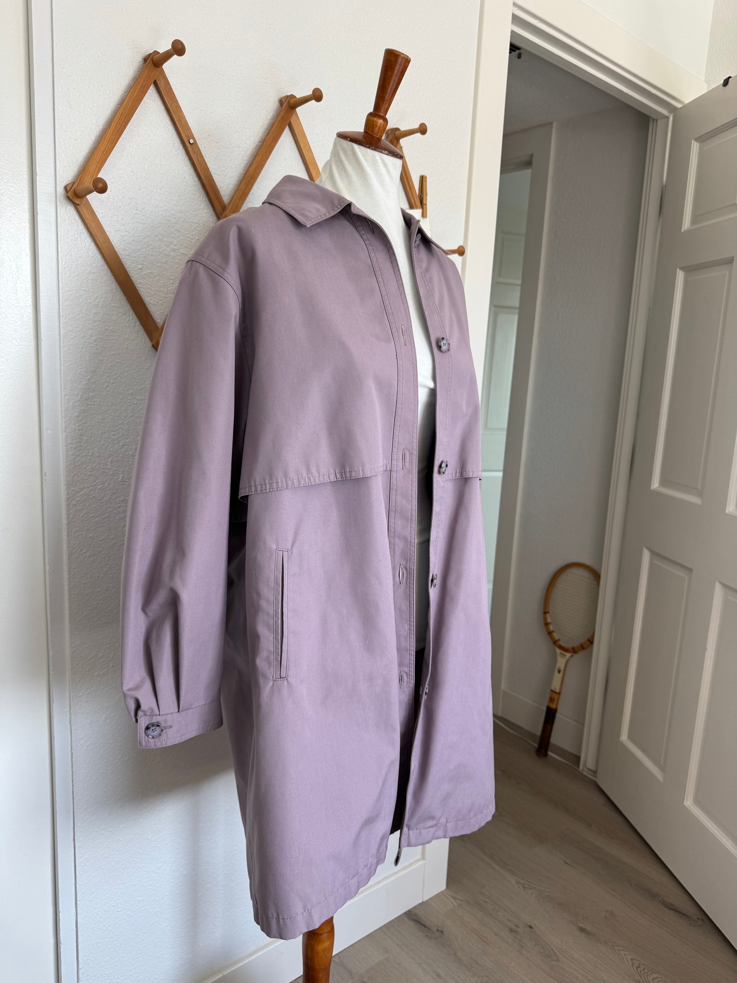 Vintage Lilac Trench Coat (16)