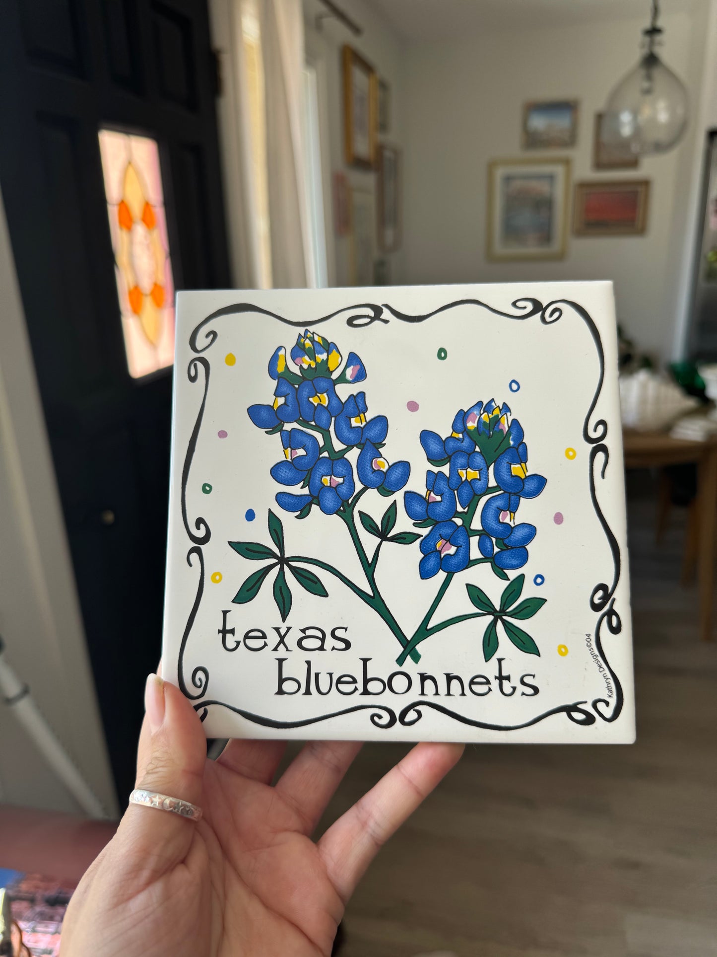 Texas Blue Bonnets Ceramic Tile