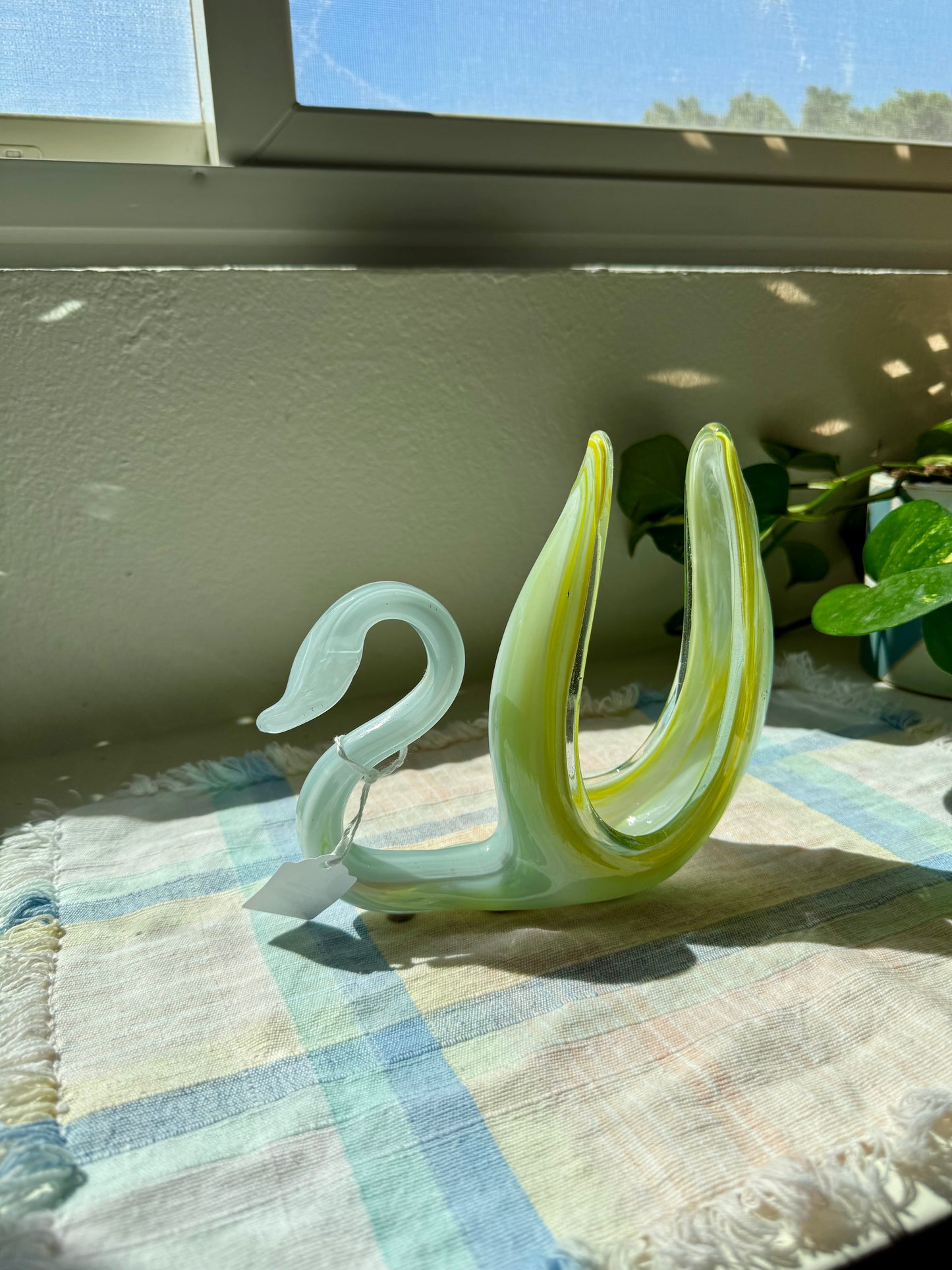 Glass Swan Napkin Holder