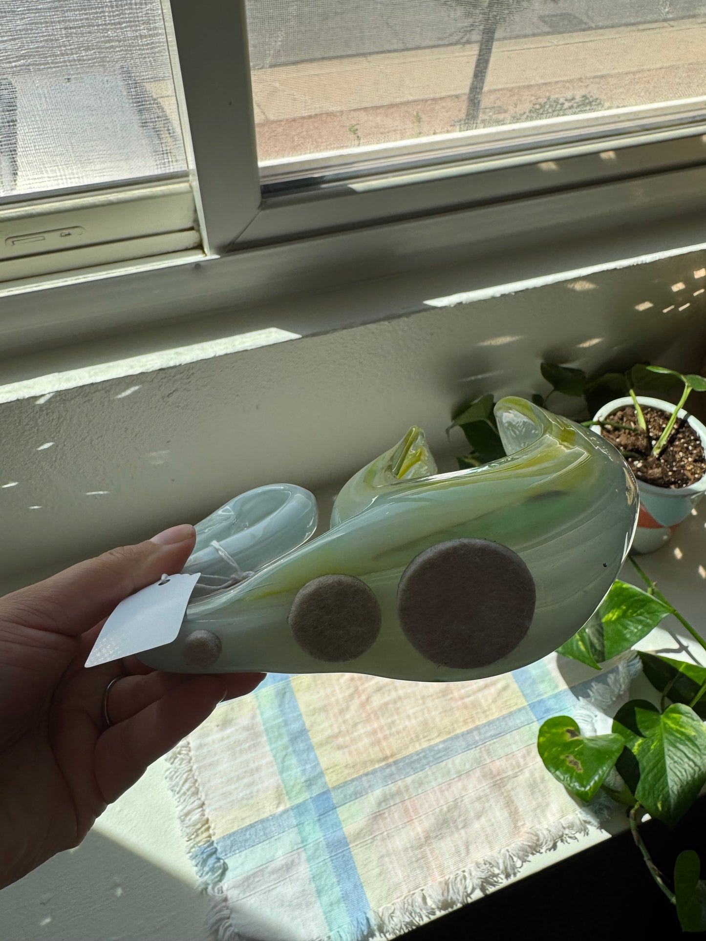Glass Swan Napkin Holder