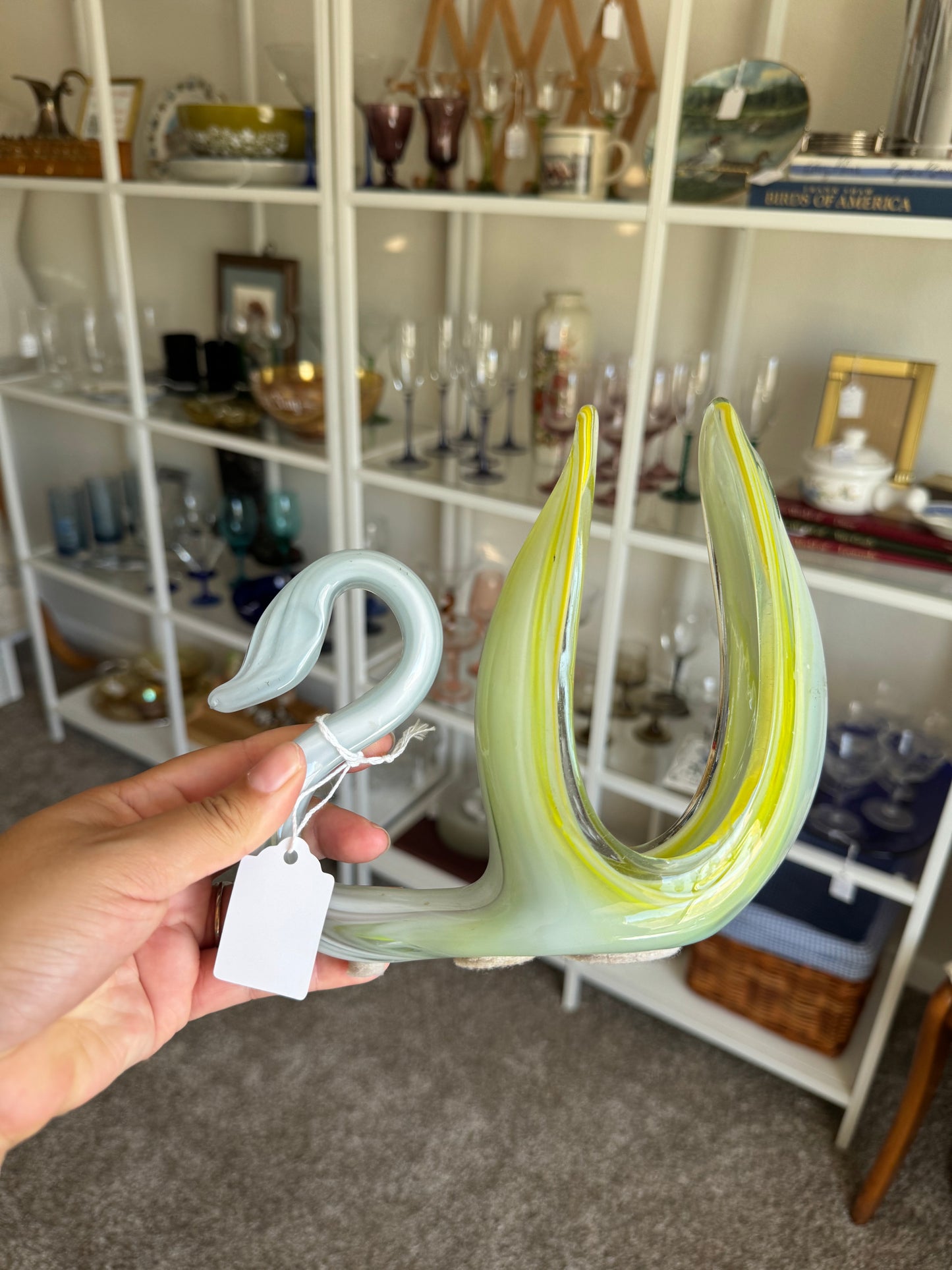 Glass Swan Napkin Holder