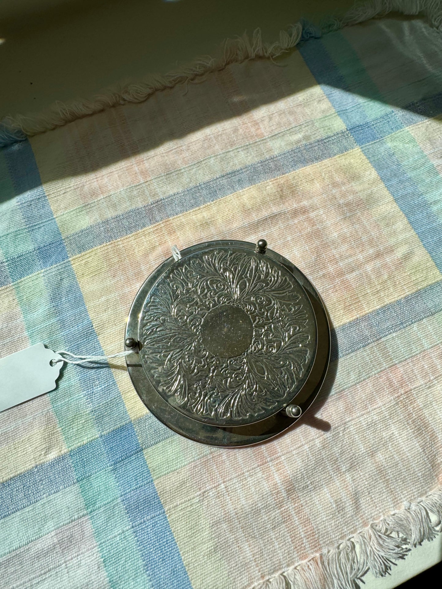 Silver Coaster Set & Holder