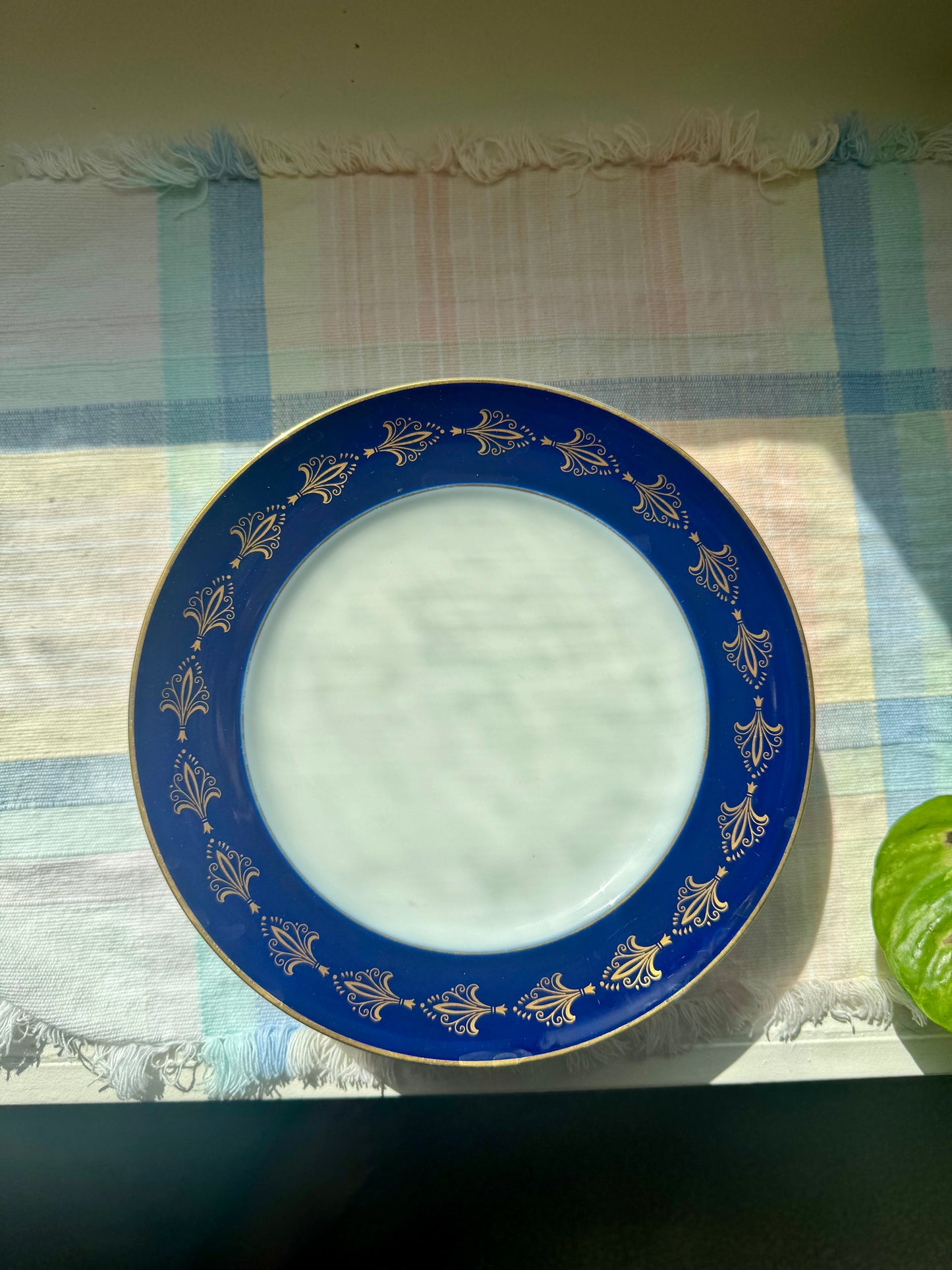 Royal Tettau Blue & Gold Plates, set of 5