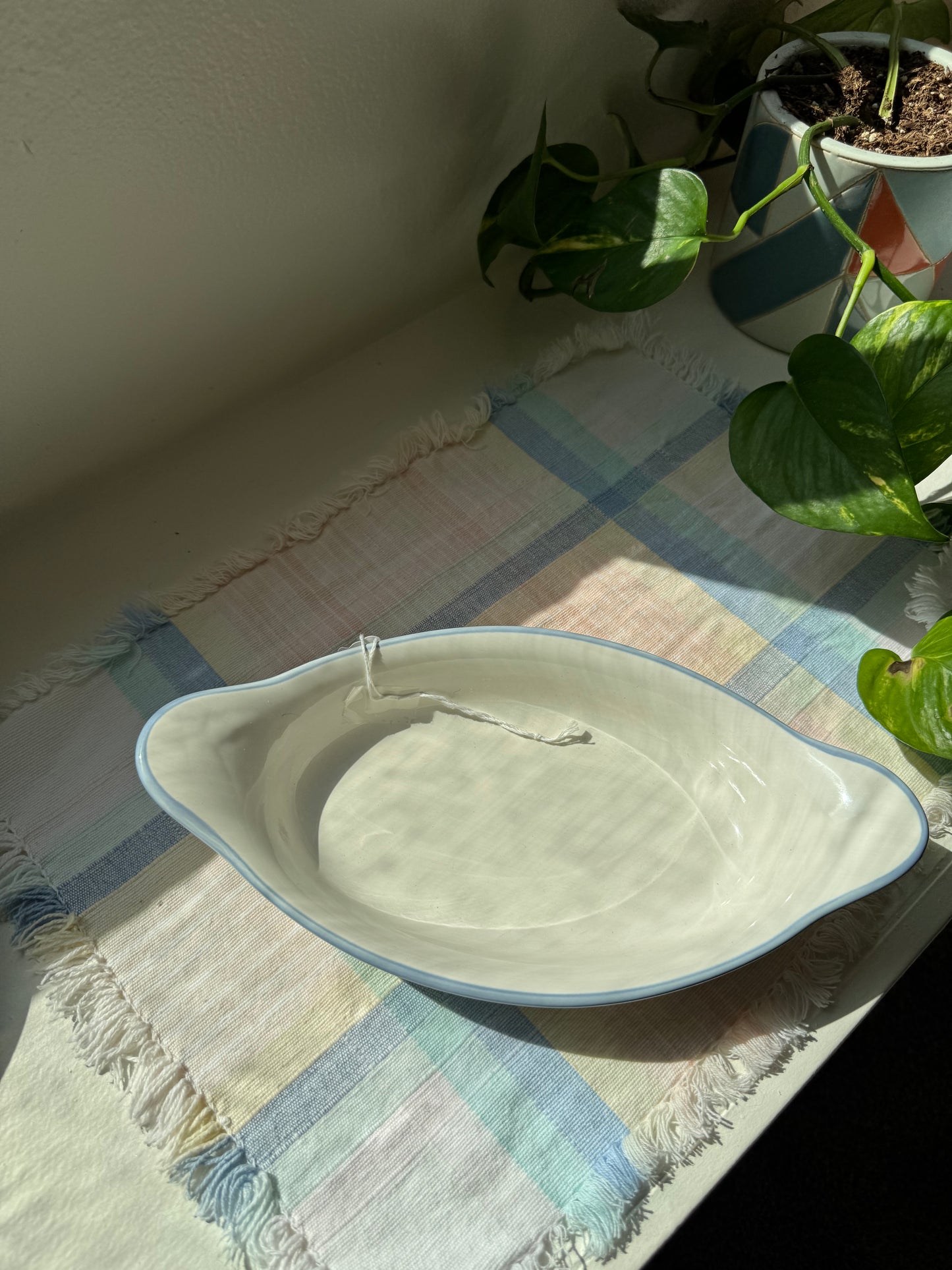 Yellow & Blue Floral Baking Dish