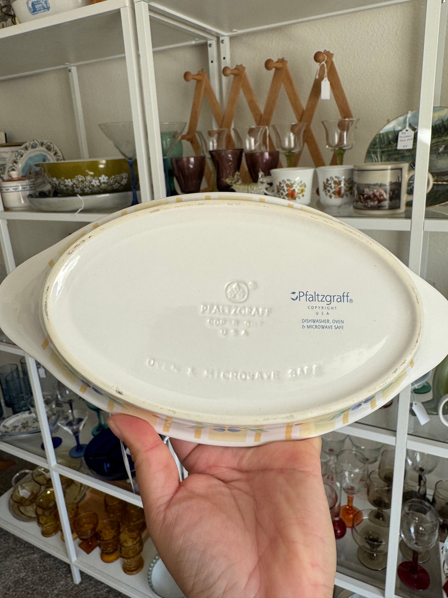 Yellow & Blue Floral Baking Dish