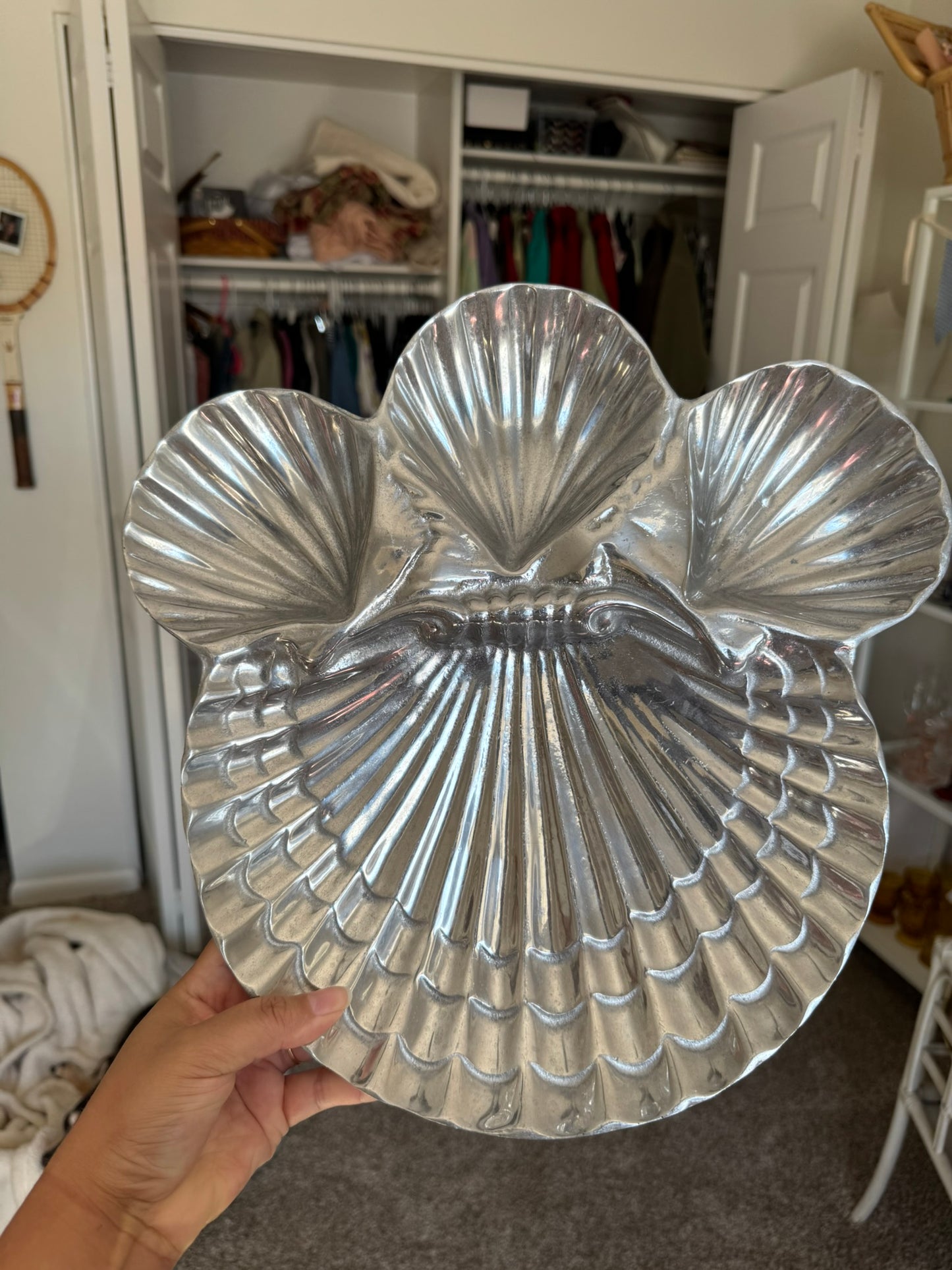 Silver Shell Serving Dish