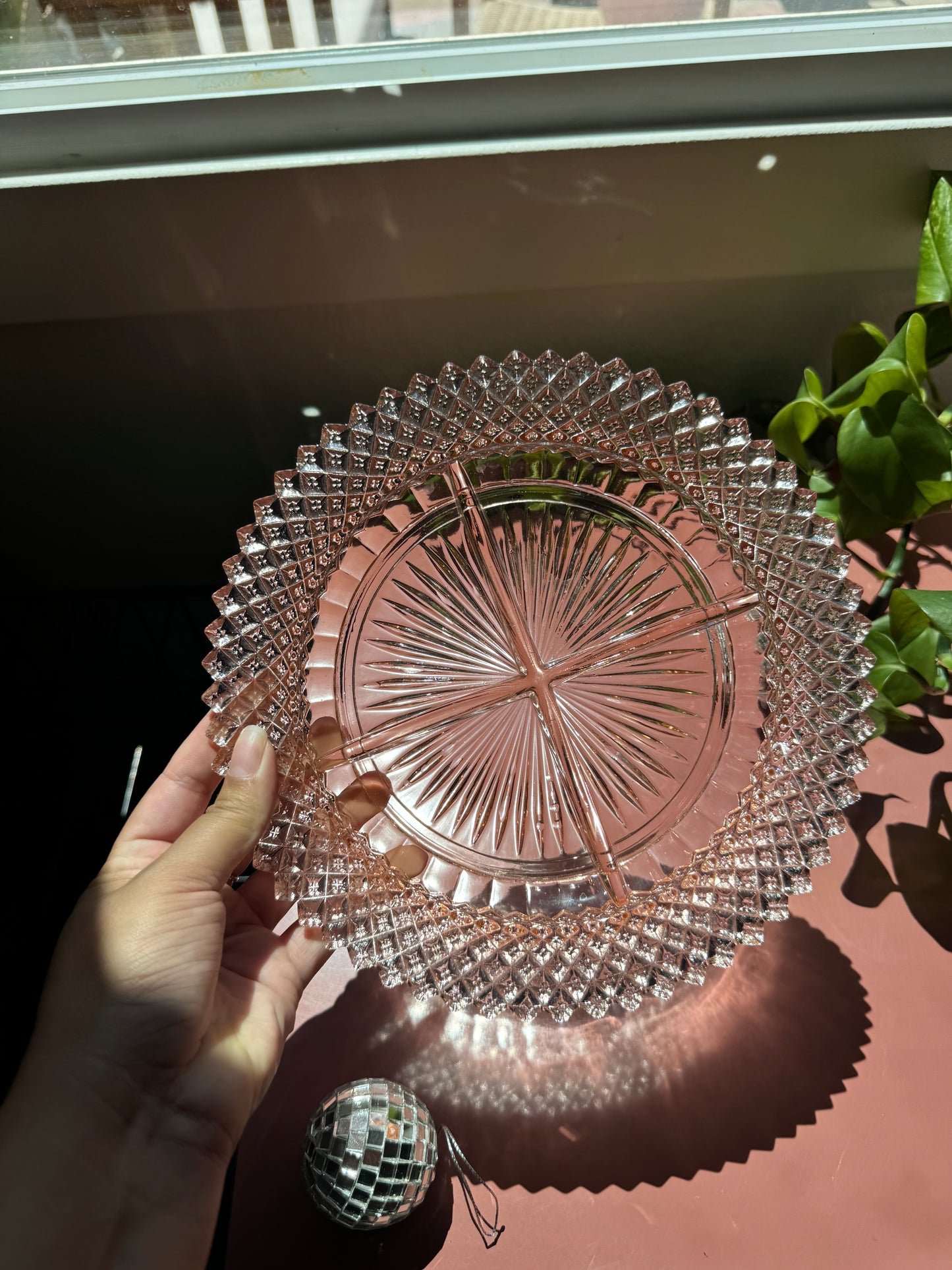 Vintage Pink Depression Glass Catch All