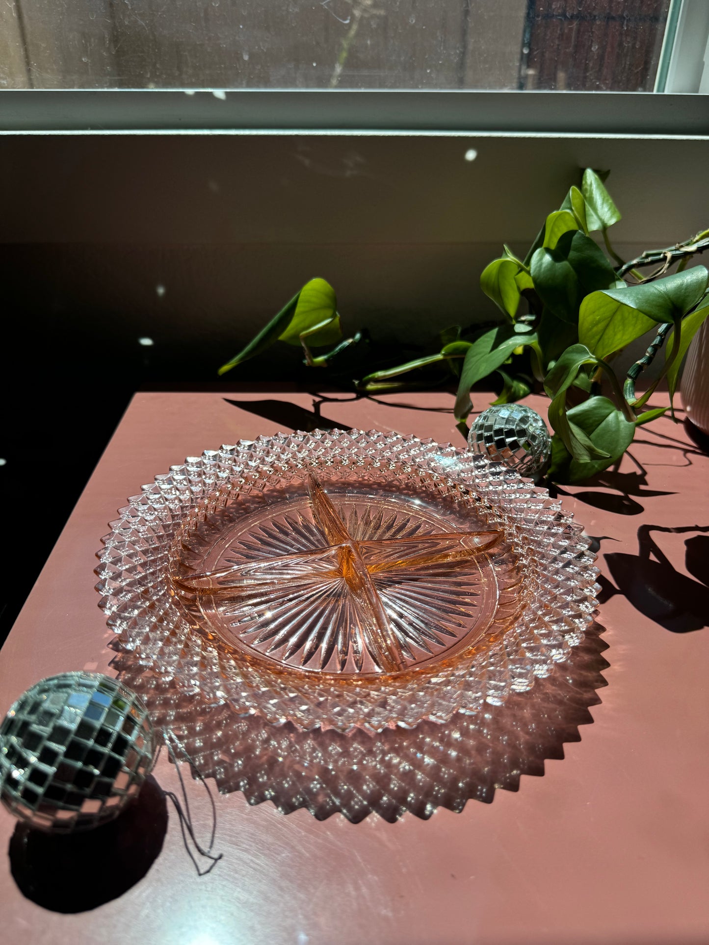 Vintage Pink Depression Glass Catch All