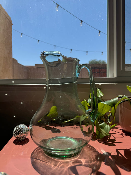 Green Glass Pitcher