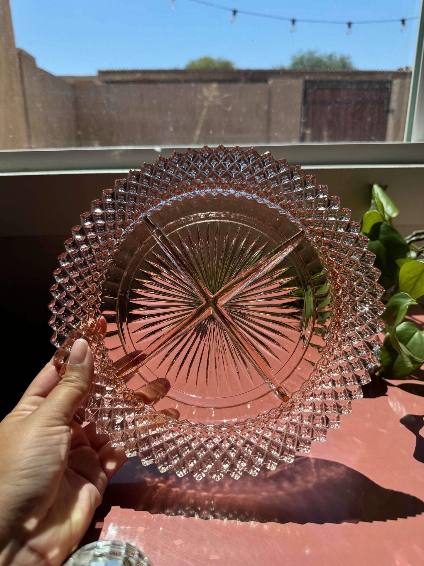 Vintage Pink Depression Glass Catch All