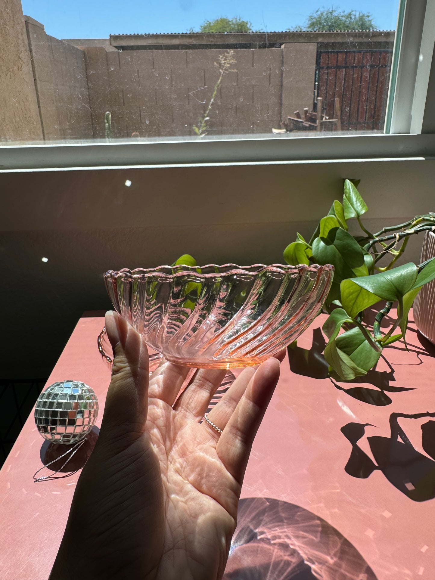 Vintage Pink Arcoroc Bowls, set of 2