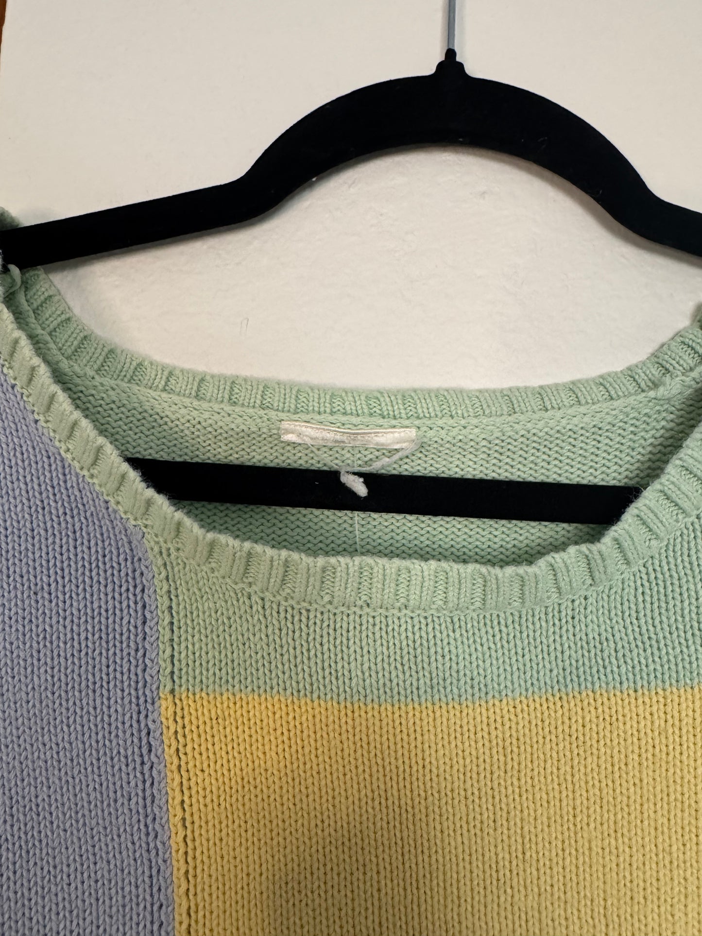 Colorblock Short Sleeve Sweater Shirt (XL)