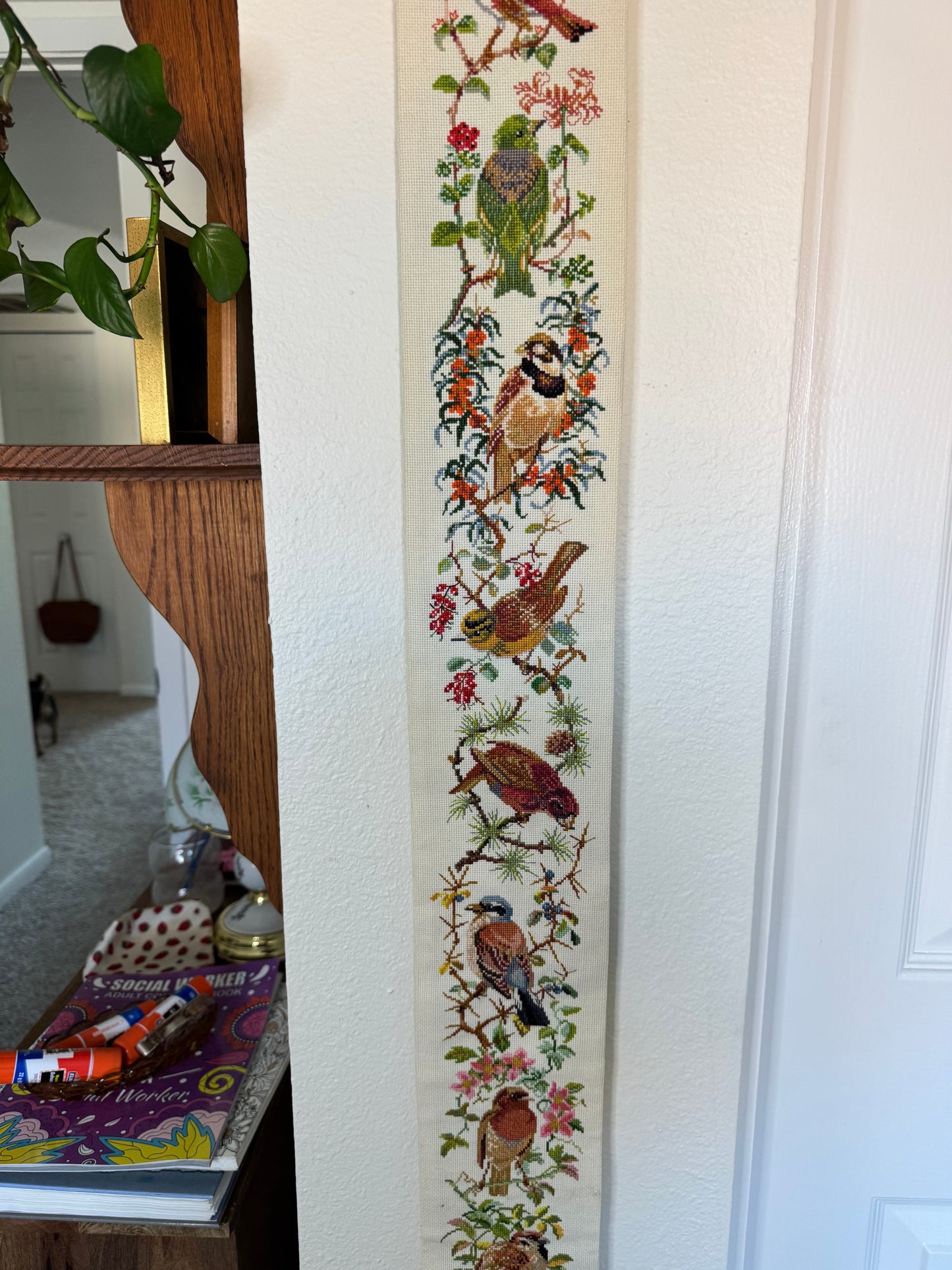 Birds on Branches Cross Stitch Art