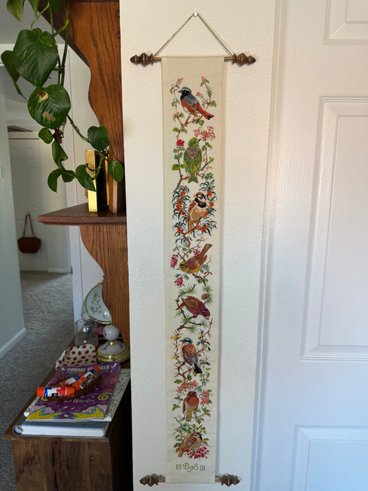 Birds on Branches Cross Stitch Art
