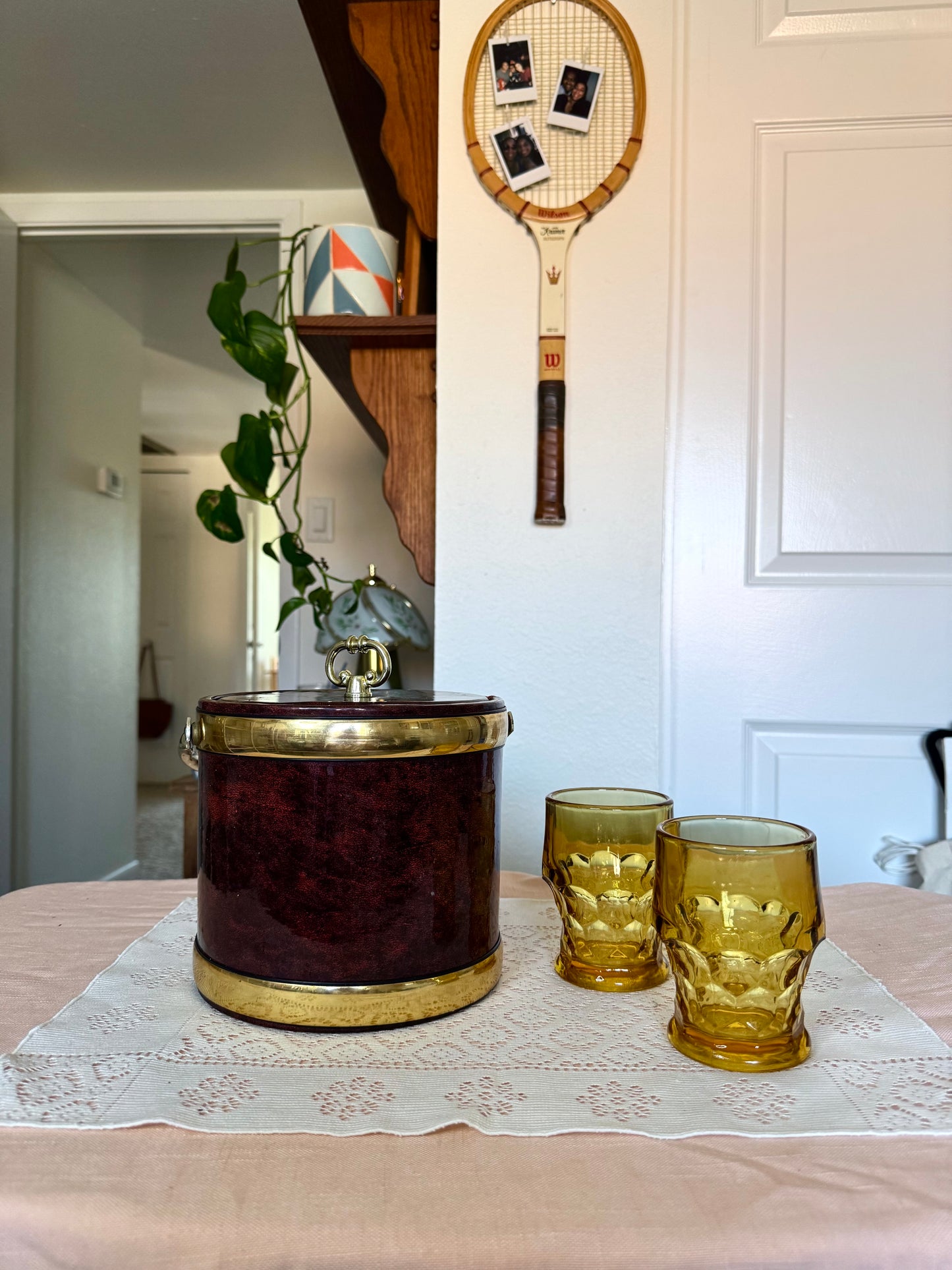 Vintage Leather Ice Bucket