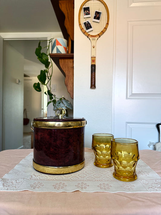 Vintage Leather Ice Bucket