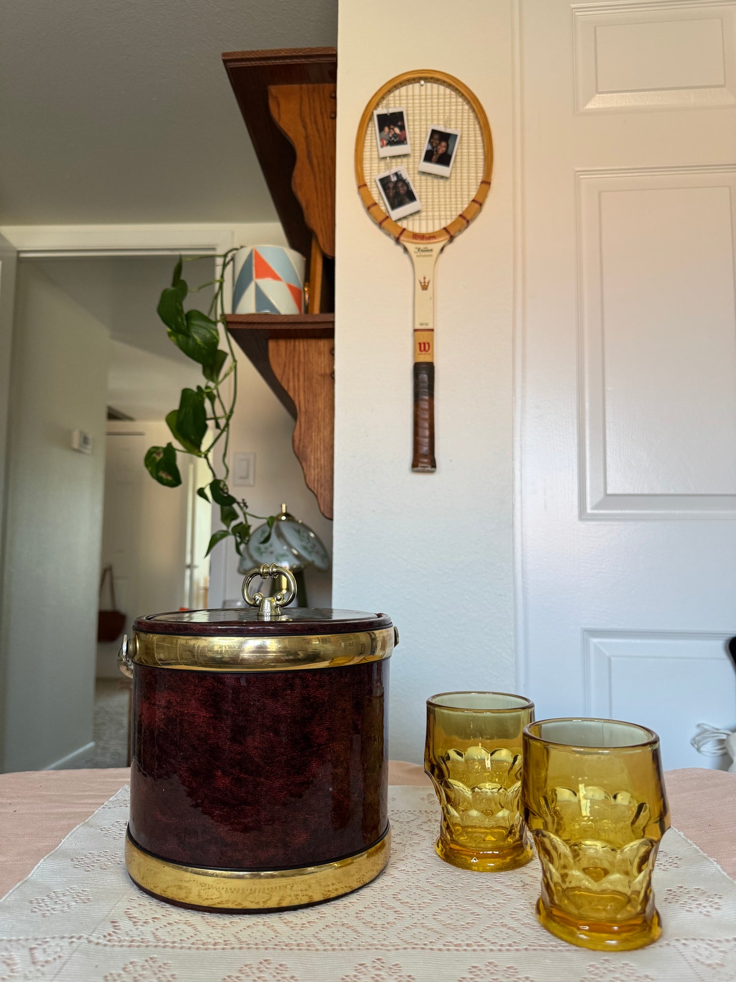 Vintage Leather Ice Bucket