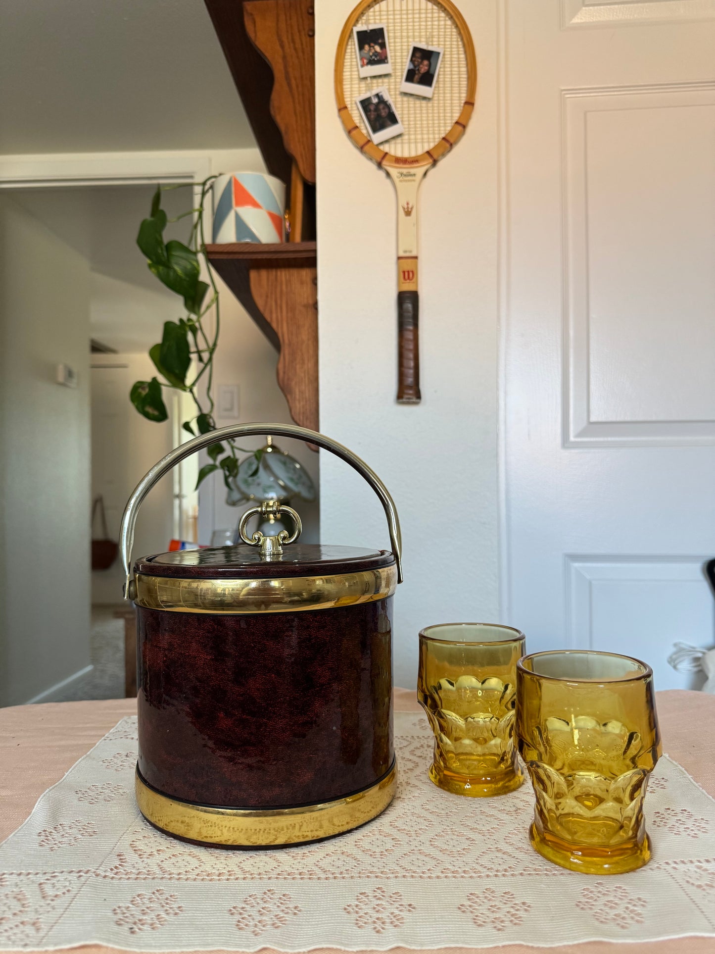 Vintage Leather Ice Bucket