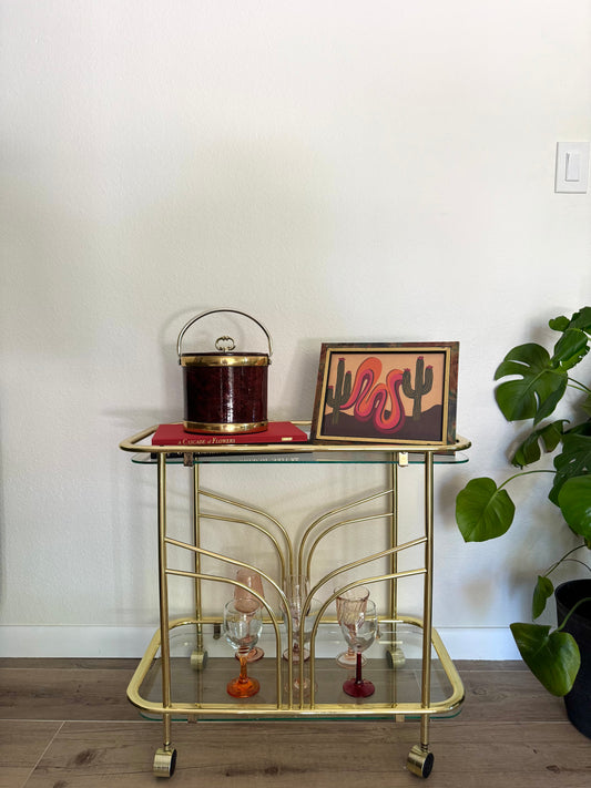 Brass Rolling Bar Cart