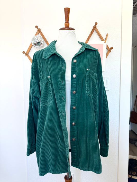 Vintage Green Corduroy Shirt (1X)