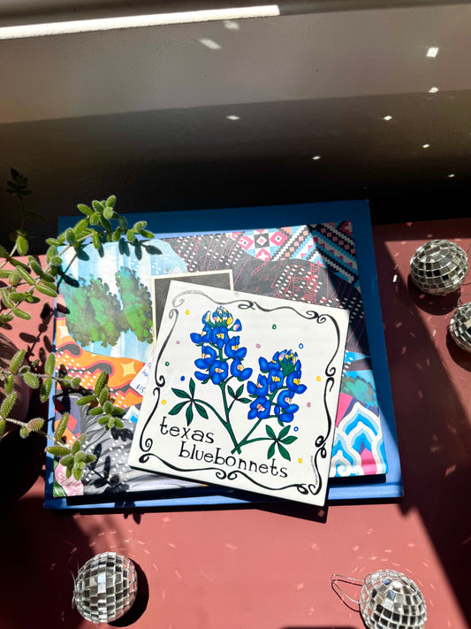 Texas Blue Bonnets Ceramic Tile