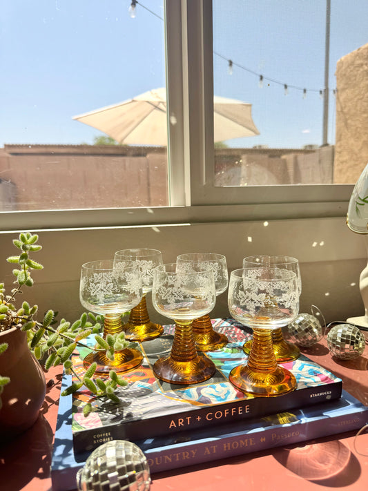 Amber Wine Glasses (3-6 available)