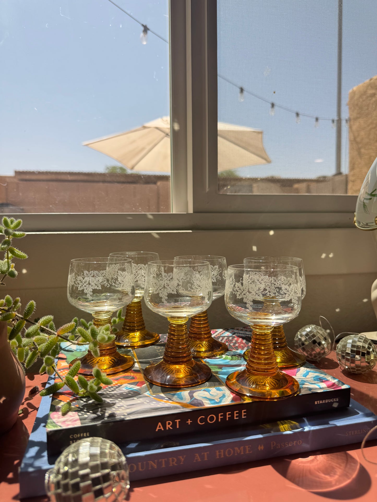 Amber Wine Glasses (3-6 available)