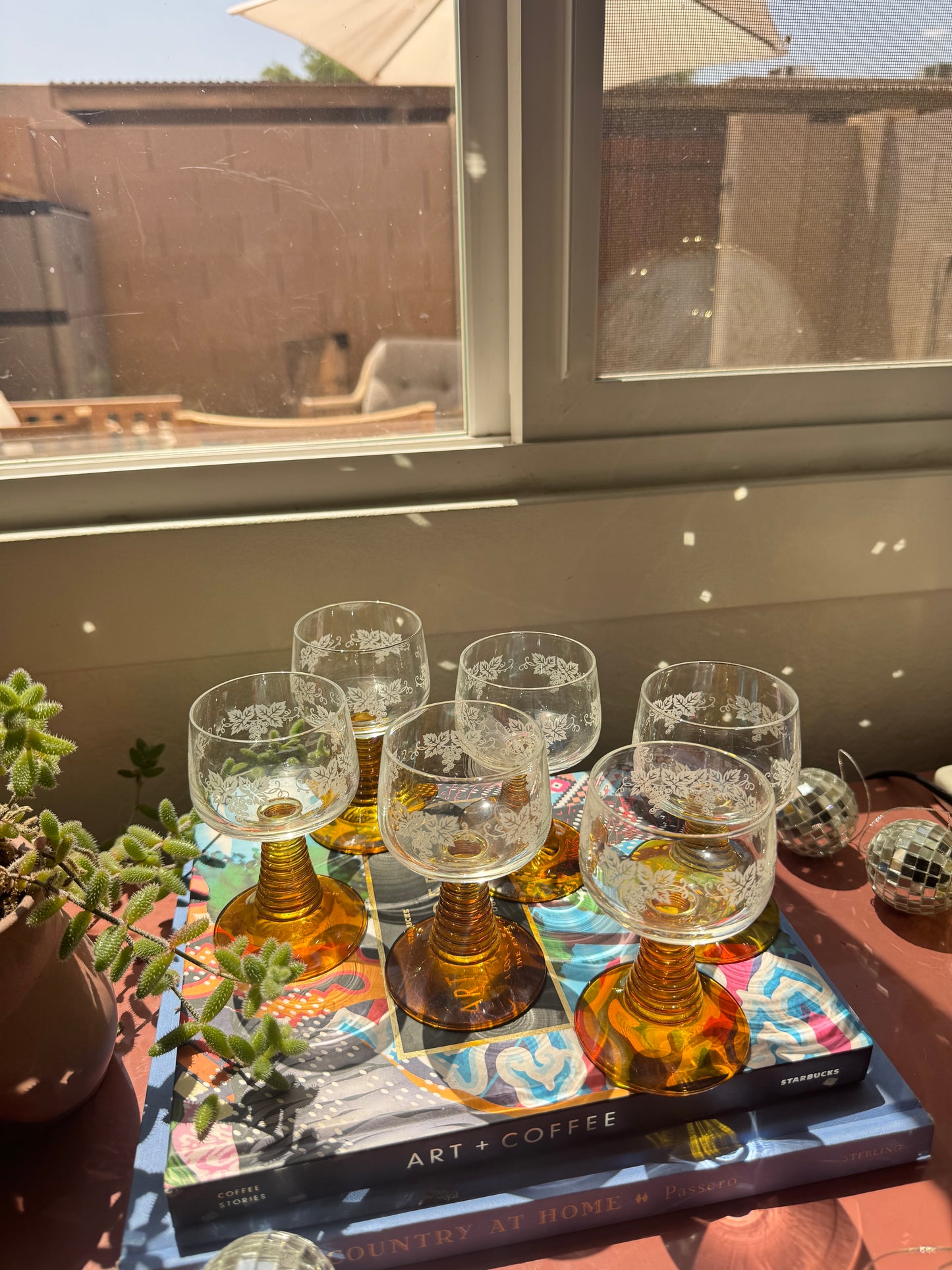 Amber Wine Glasses (3-6 available)