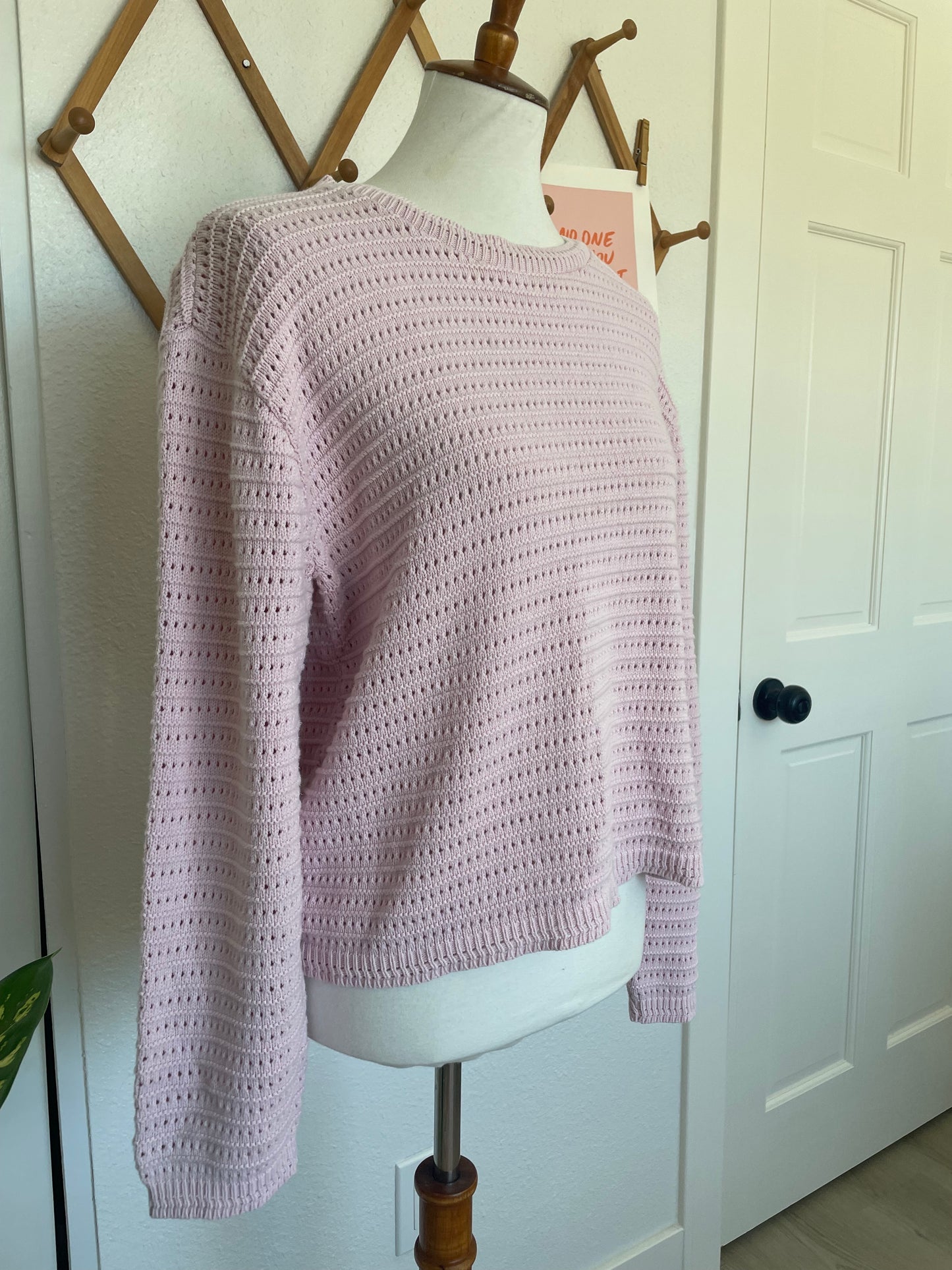 Vintage Pink Knit Sweater (S)