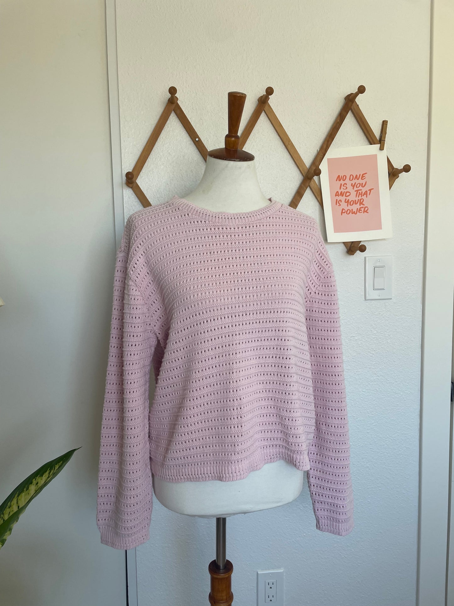 Vintage Pink Knit Sweater (S)