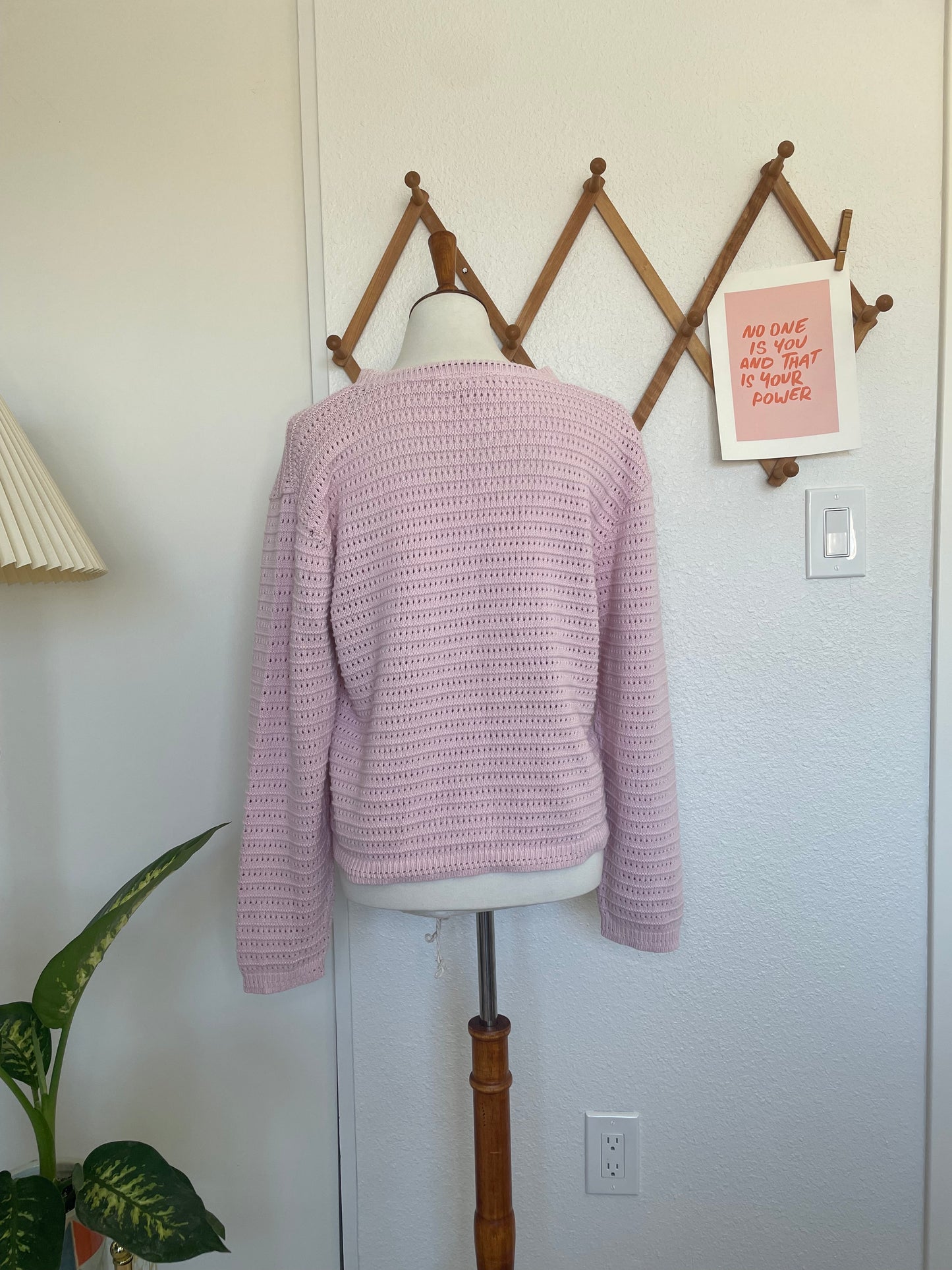 Vintage Pink Knit Sweater (S)