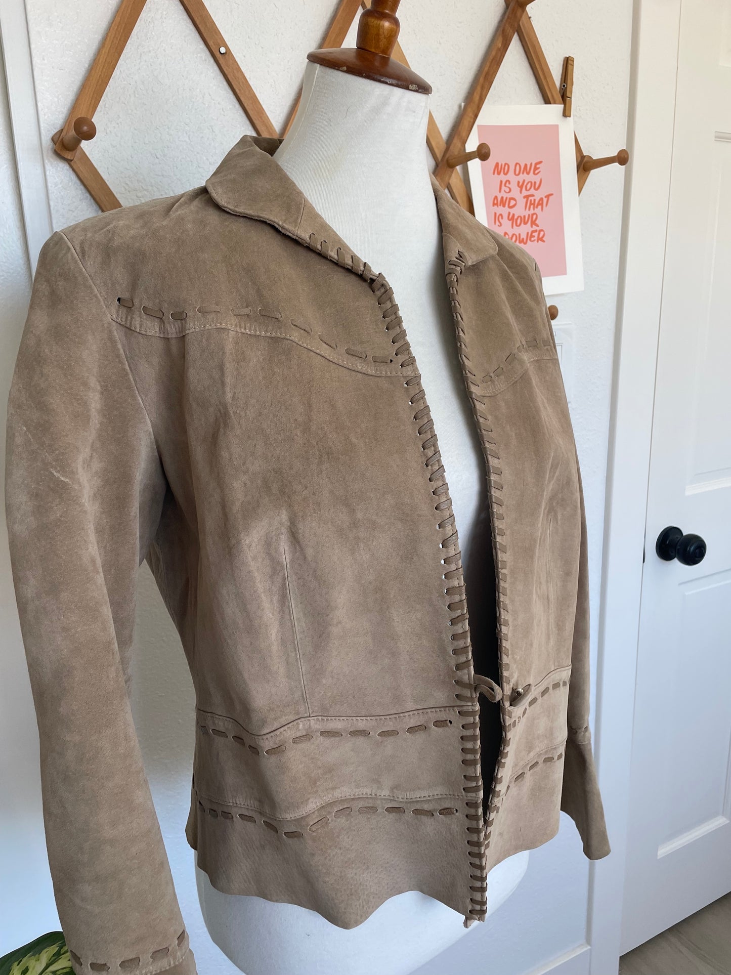 Vintage Tan Leather Jacket (L)