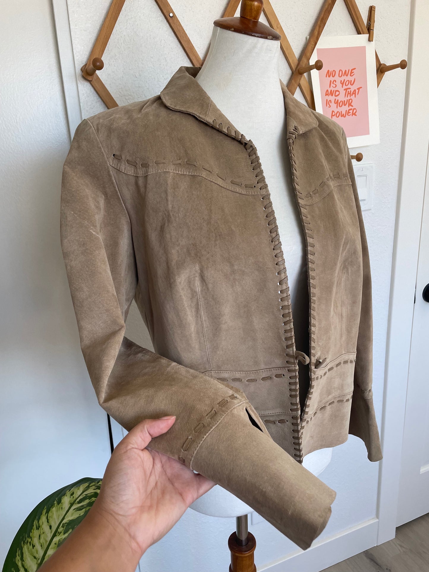 Vintage Tan Leather Jacket (L)