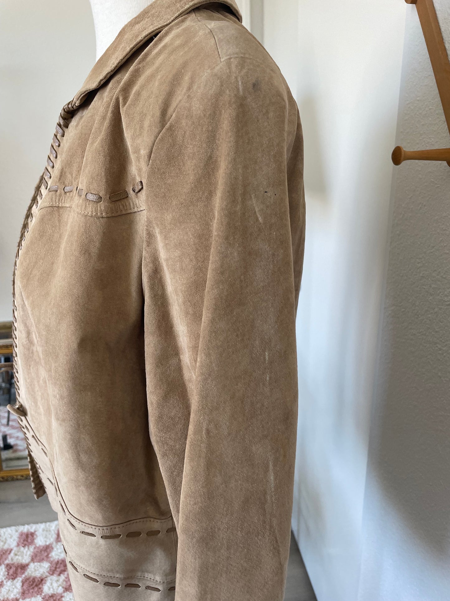 Vintage Tan Leather Jacket (L)