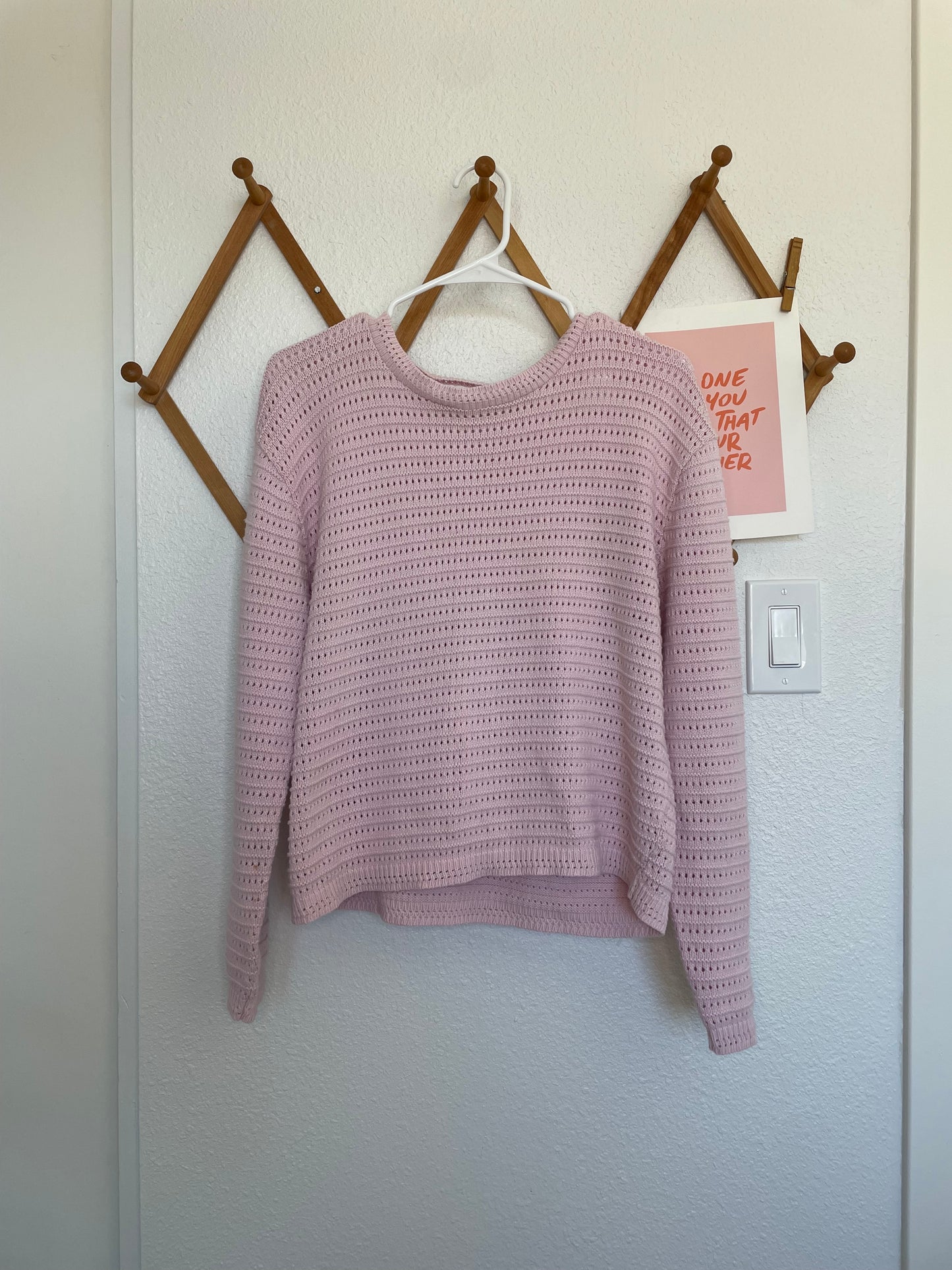 Vintage Pink Knit Sweater (S)