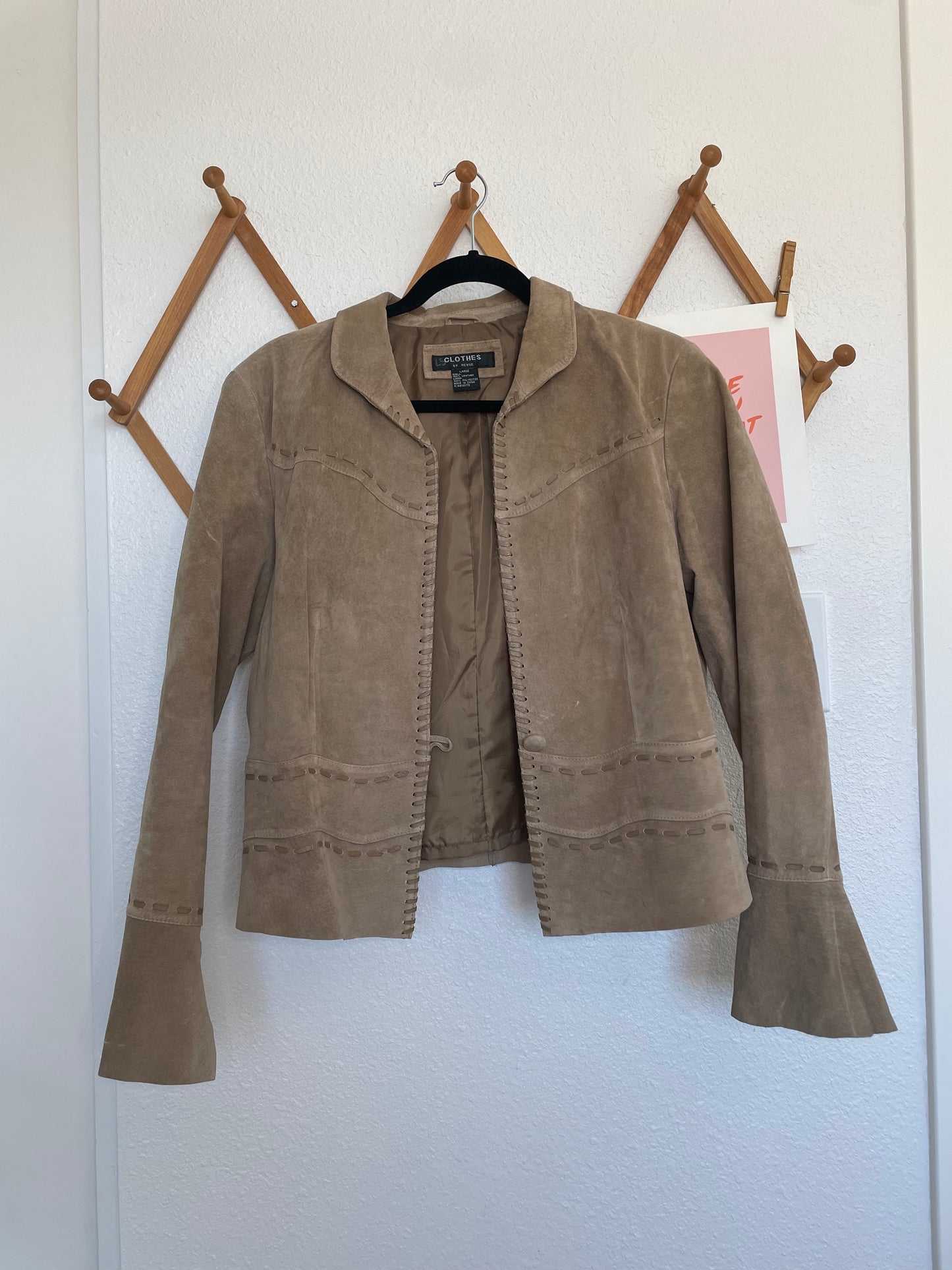 Vintage Tan Leather Jacket (L)