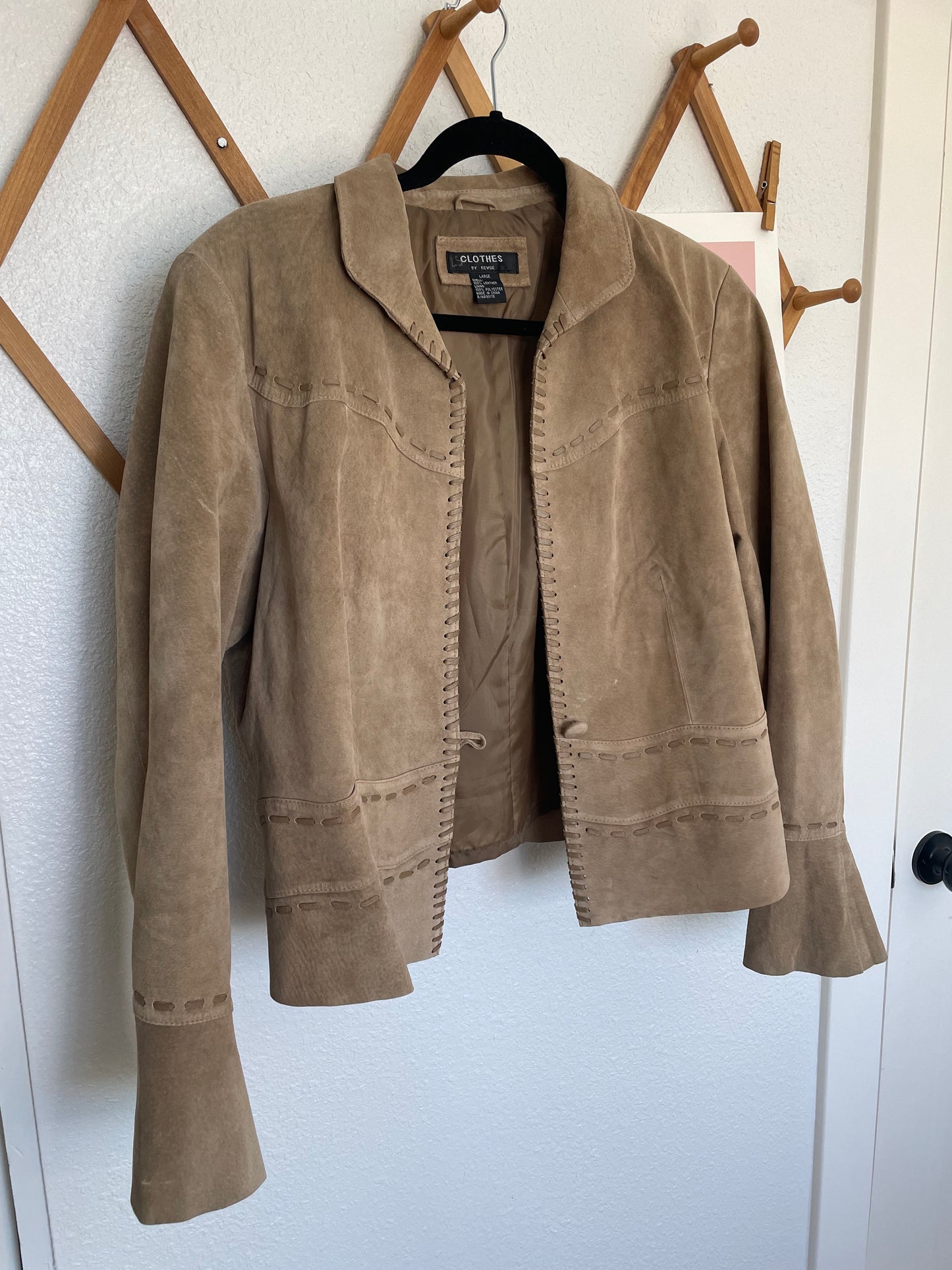 Vintage Tan Leather Jacket (L)