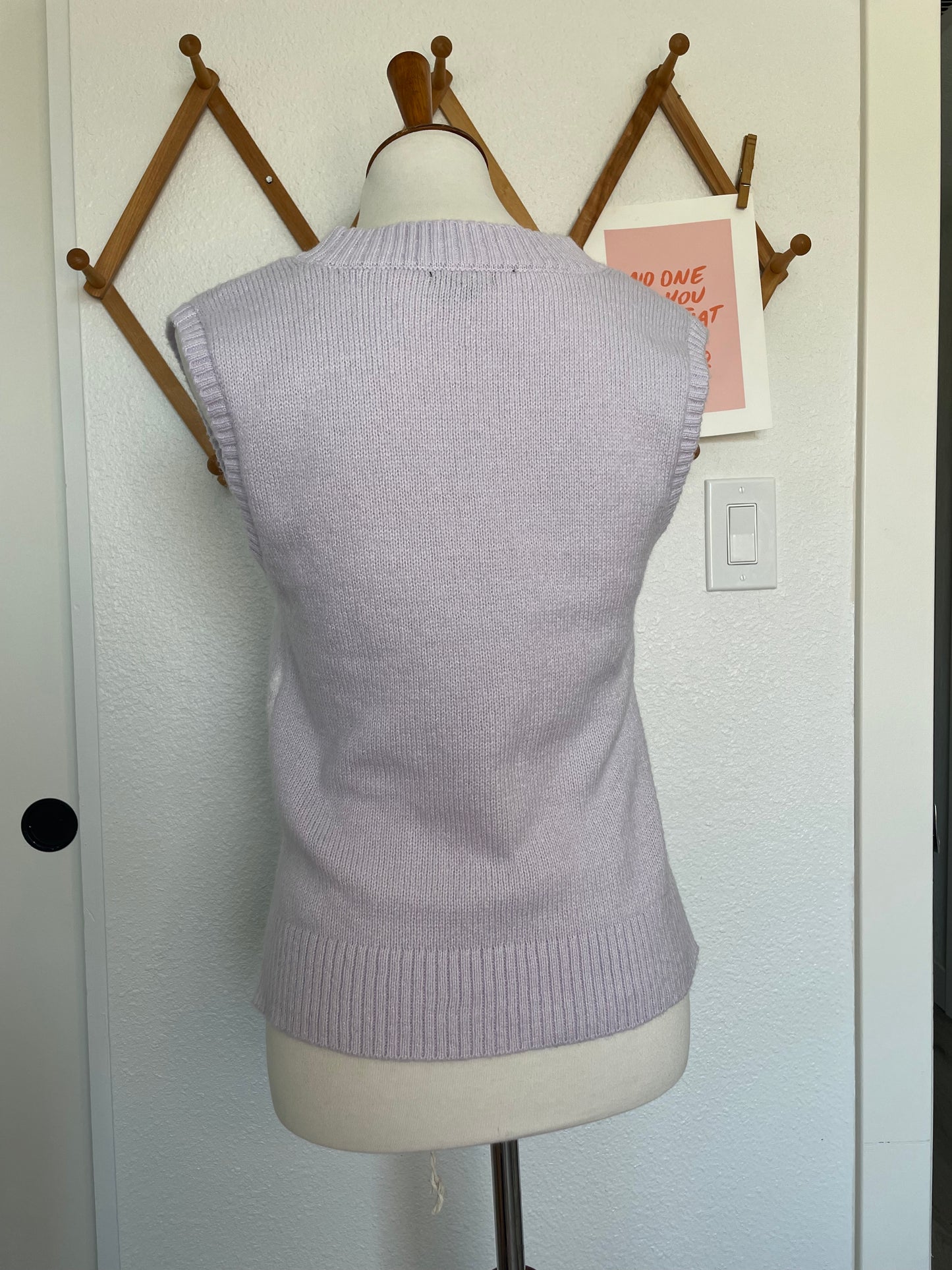 Lilac Floral Sweater Vest (XS)