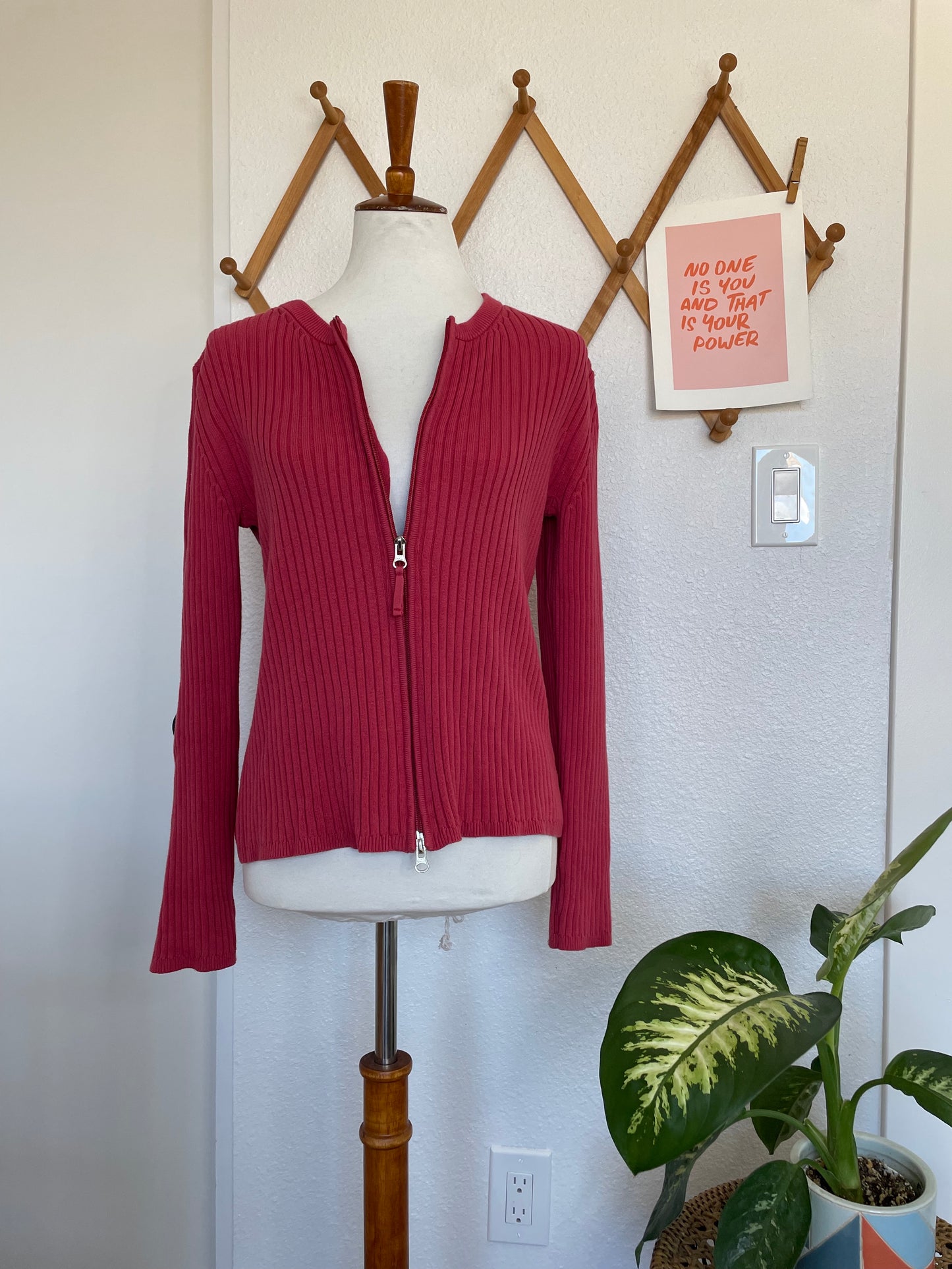 Pink Double Zip Sweater (M)