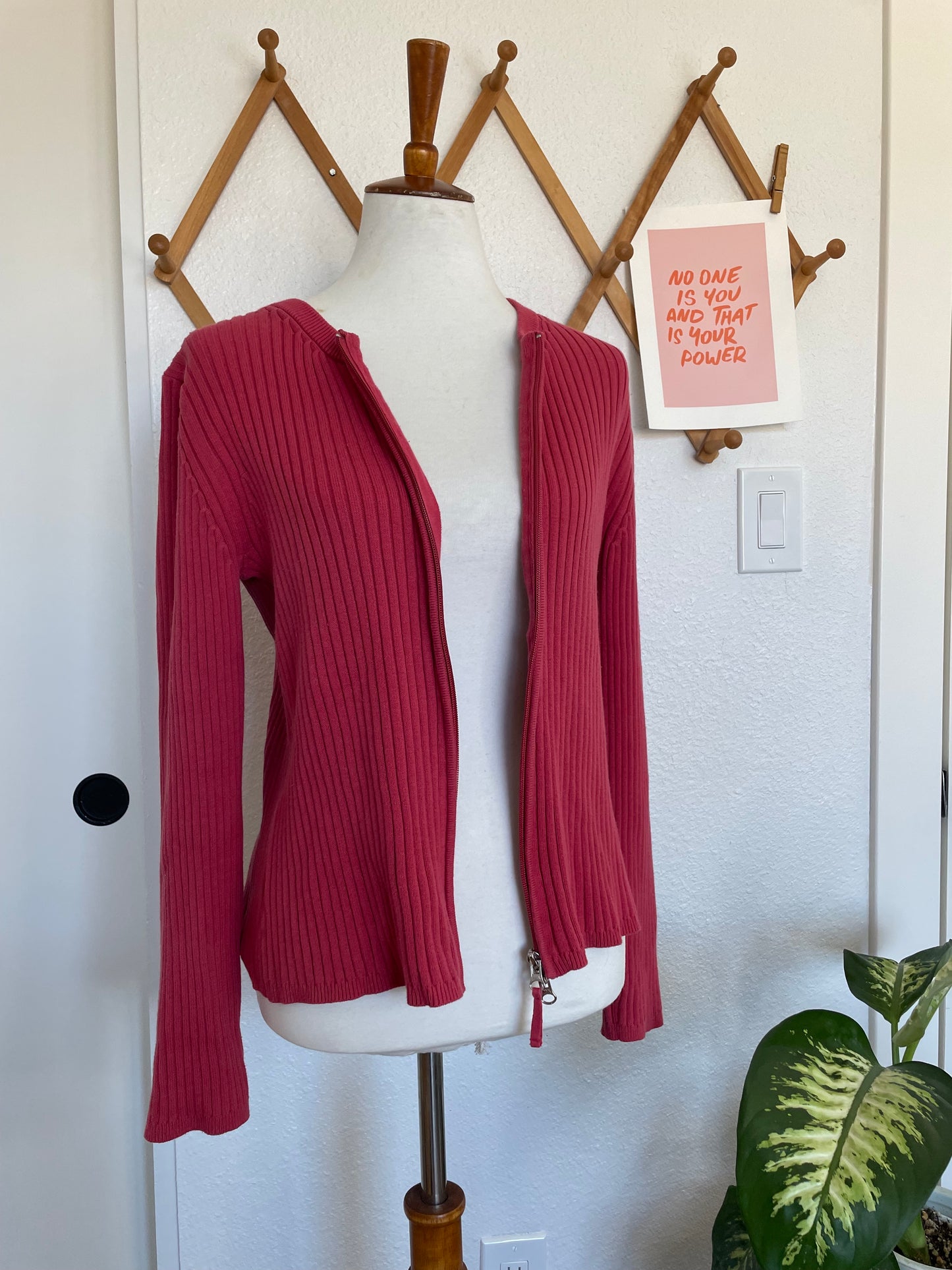 Pink Double Zip Sweater (M)