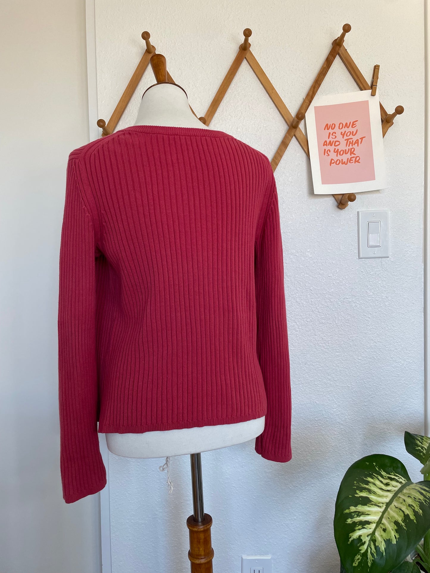 Pink Double Zip Sweater (M)