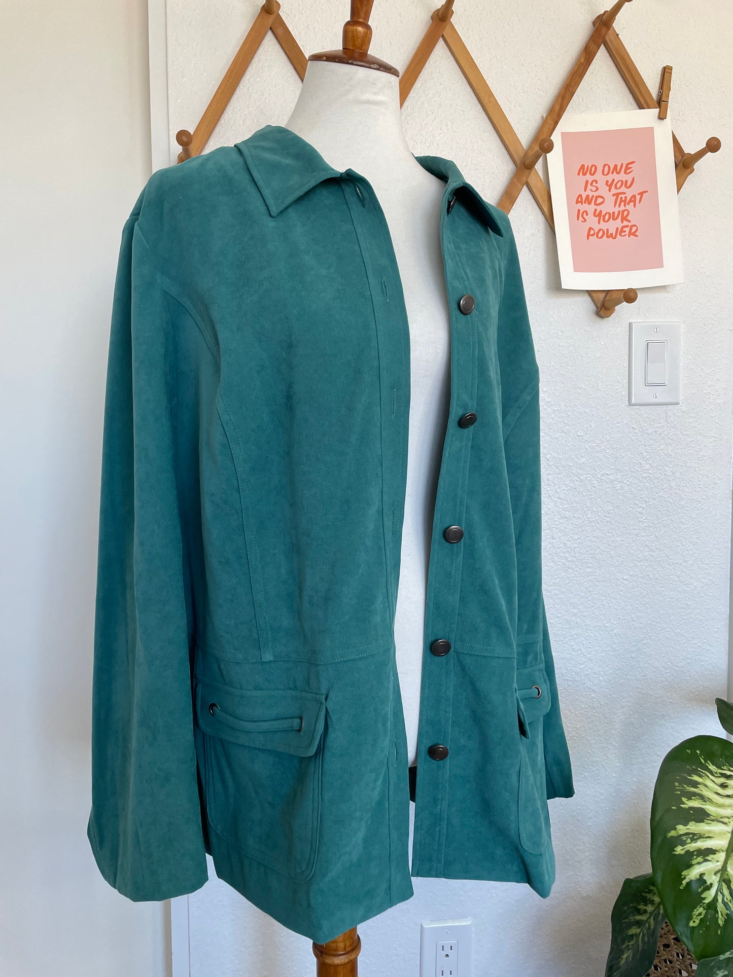 Vintage Teal Suede Shacket (3X)