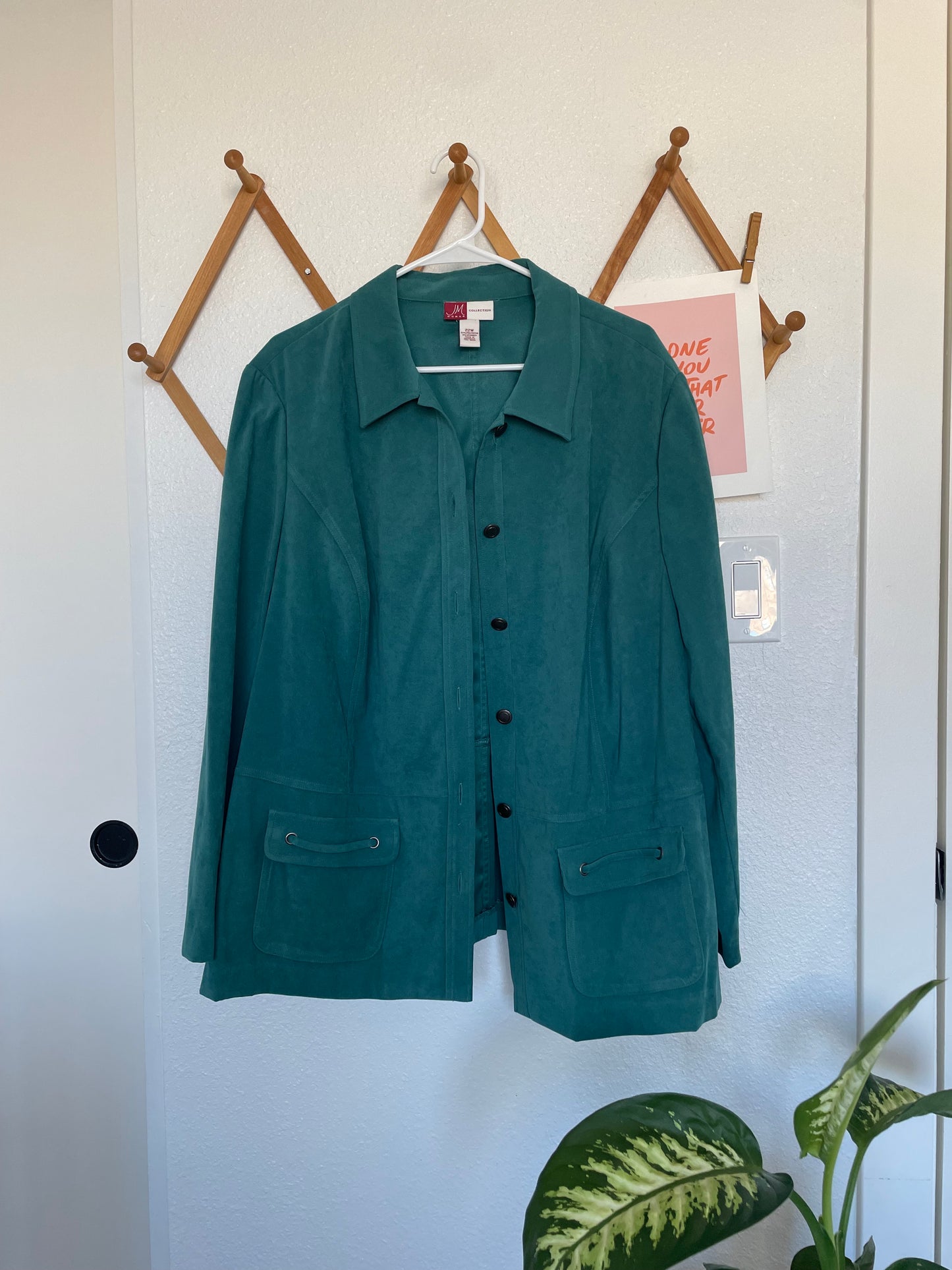 Vintage Teal Suede Shacket (3X)