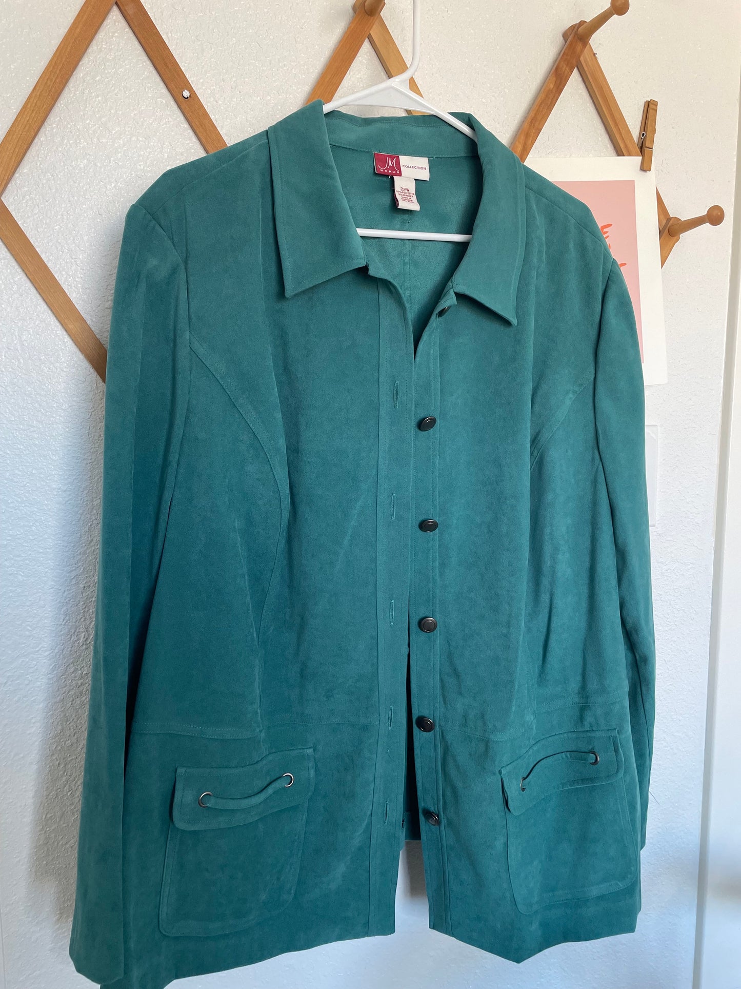 Vintage Teal Suede Shacket (3X)