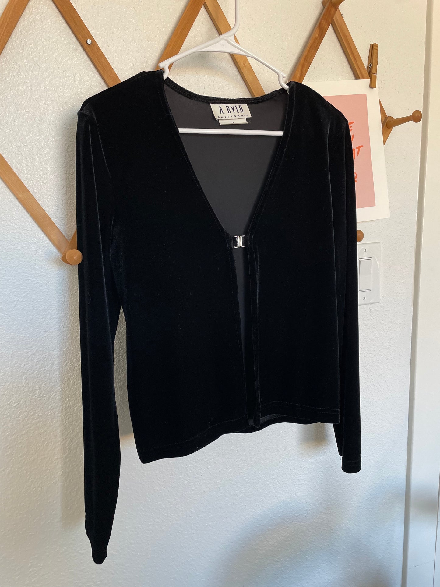 Vintage Black Velvet Top (M)