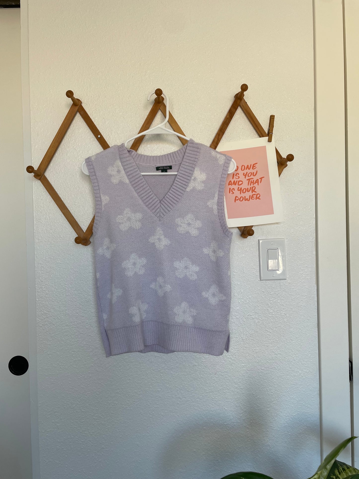 Lilac Floral Sweater Vest (XS)