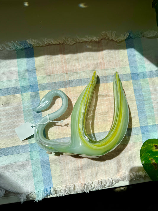 Glass Swan Napkin Holder