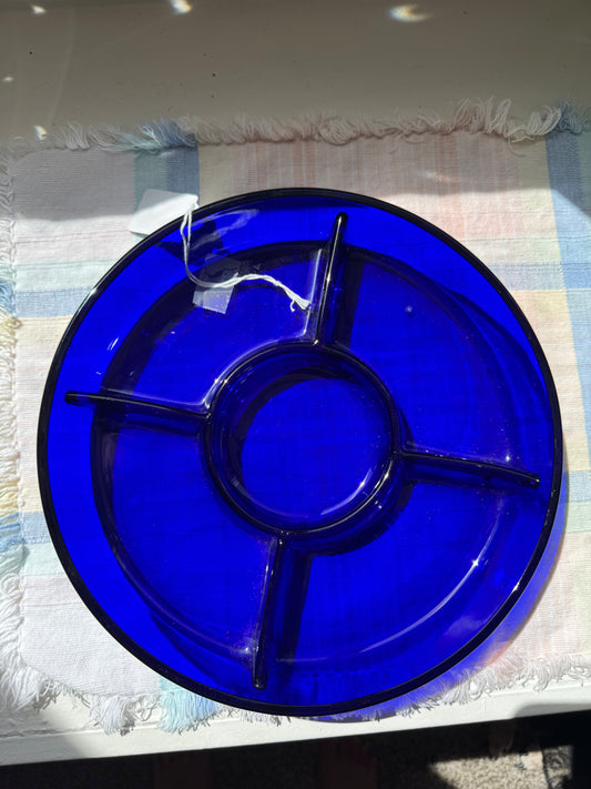 Cobalt Blue Divided Tray