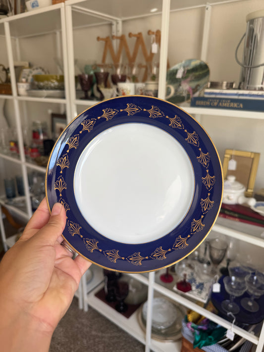 Royal Tettau Blue & Gold Plates, set of 5