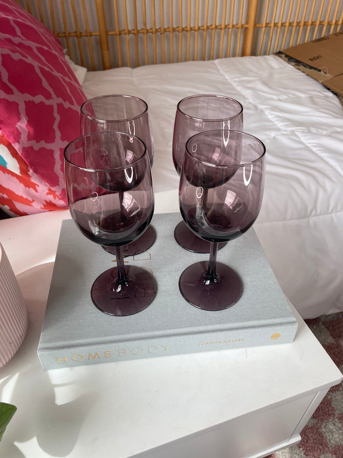 Purple Wine Glasses, Set of 4